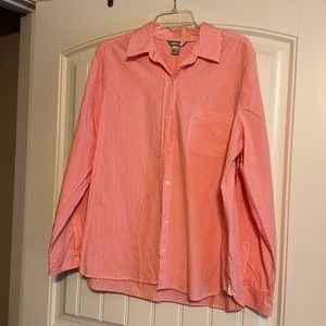 Peach/pink and white gingham shirt